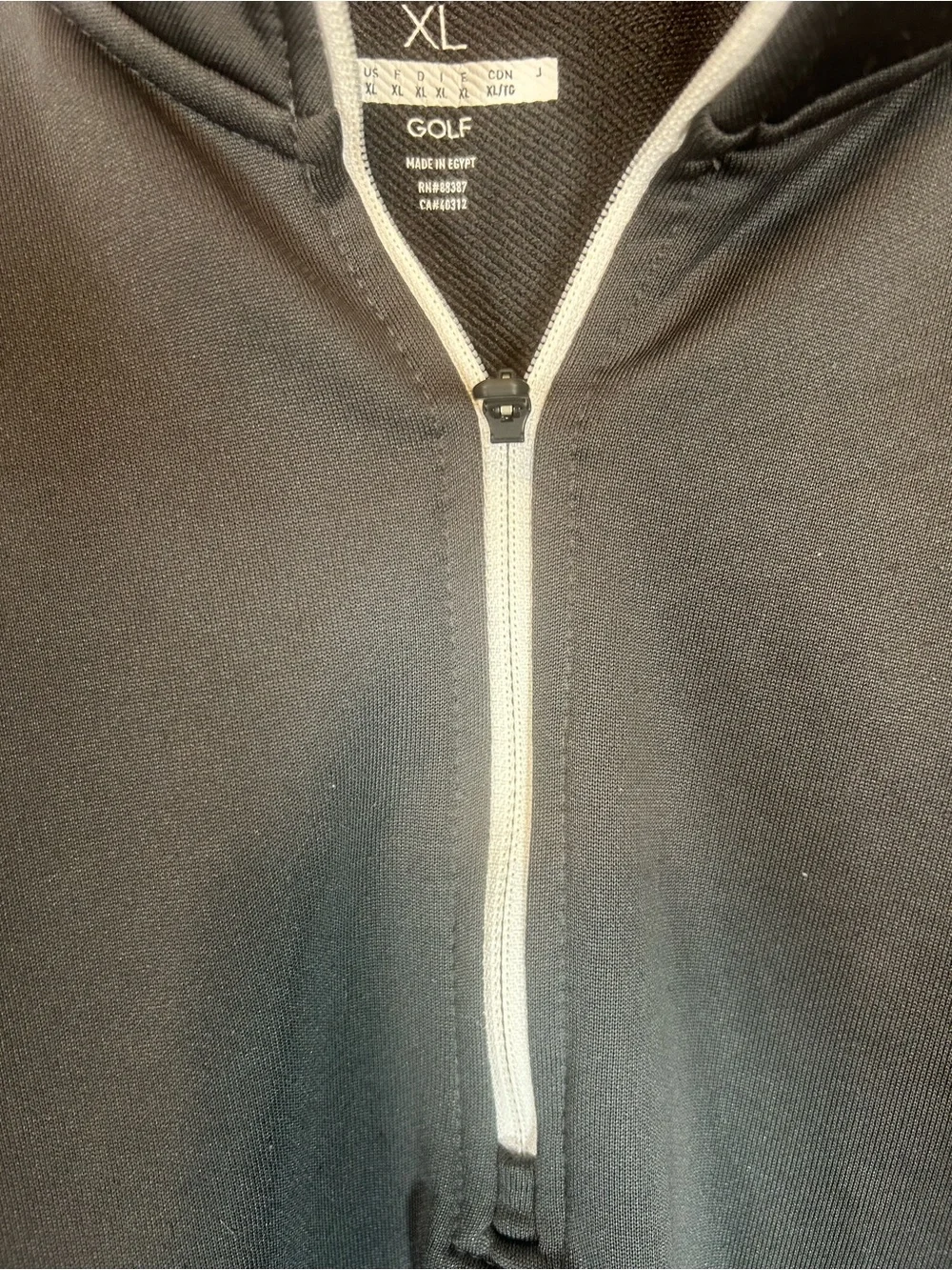 adidas Black Golf Quarter-Zip Pullover with White Trim